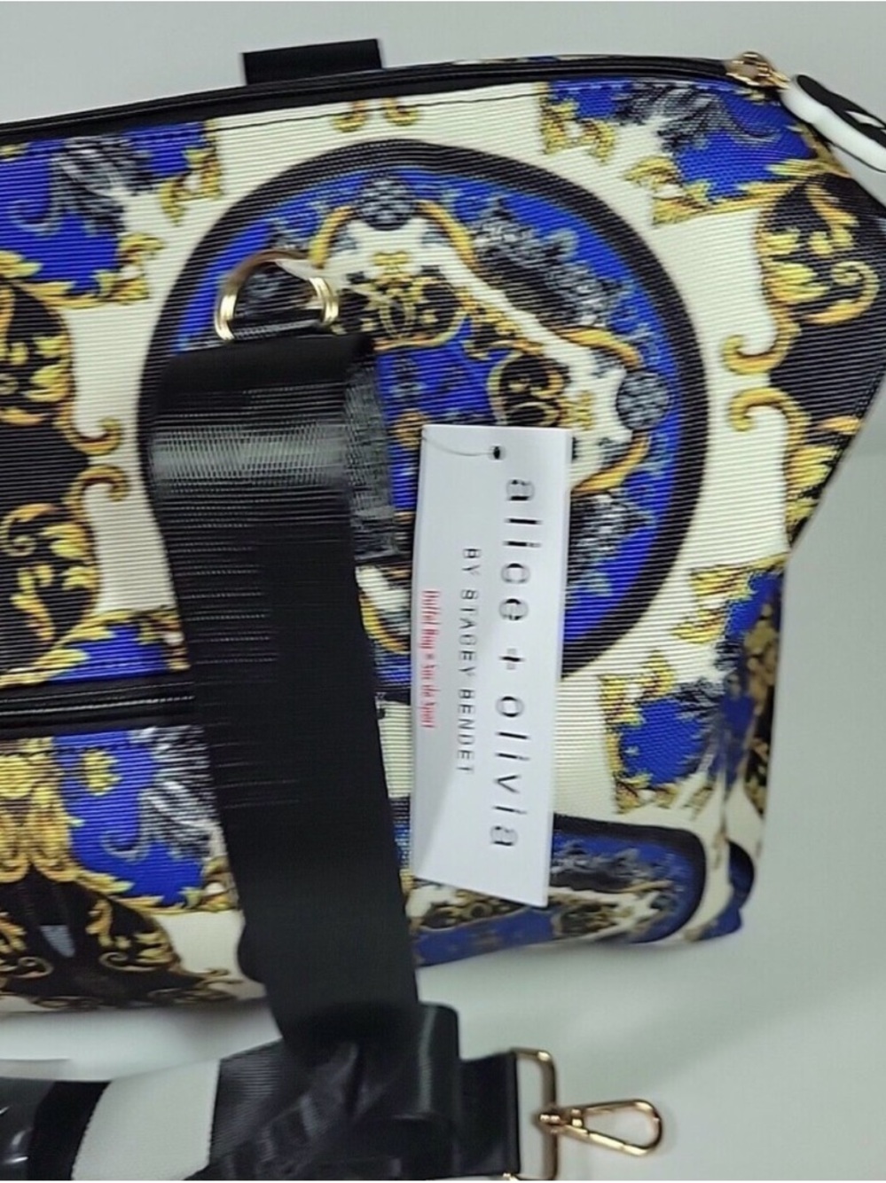 ALICE + OLIVIA  Duffle Weekender Bag Regal Romance Sapphire New - Picture 2 of 4